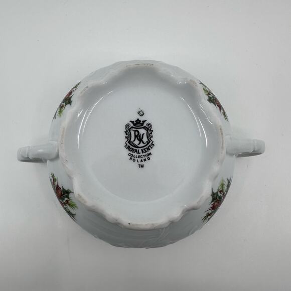 Holiday Holly by Royal Kent Collection Poland Teapot/Coffee Pot with Sugar Dish - Picture 9 of 11